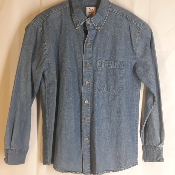Open Trails Mens Denim shirt Sz M very nice - Picture 1 of 8